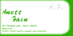 anett hain business card